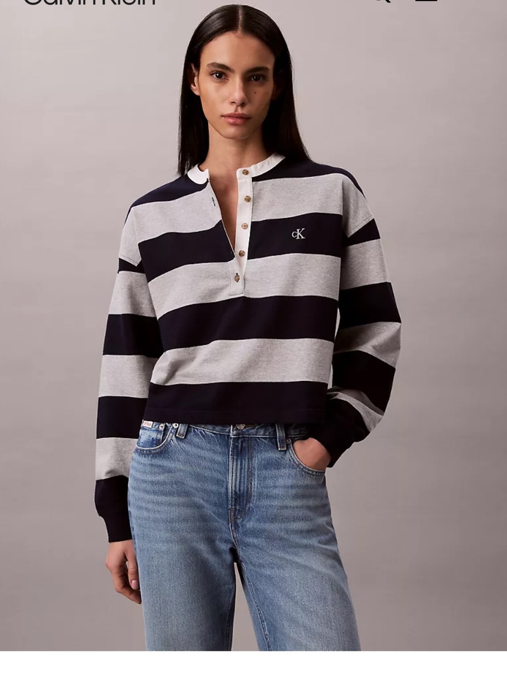 Calvin Klein Varsity Henley Top